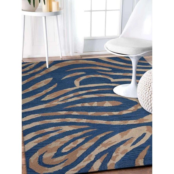 Glitzy Rugs 10 x 13 ft. Hand Tufted Wool Contemporary Rectangle Area RugBlue UBSK00264T0003A18